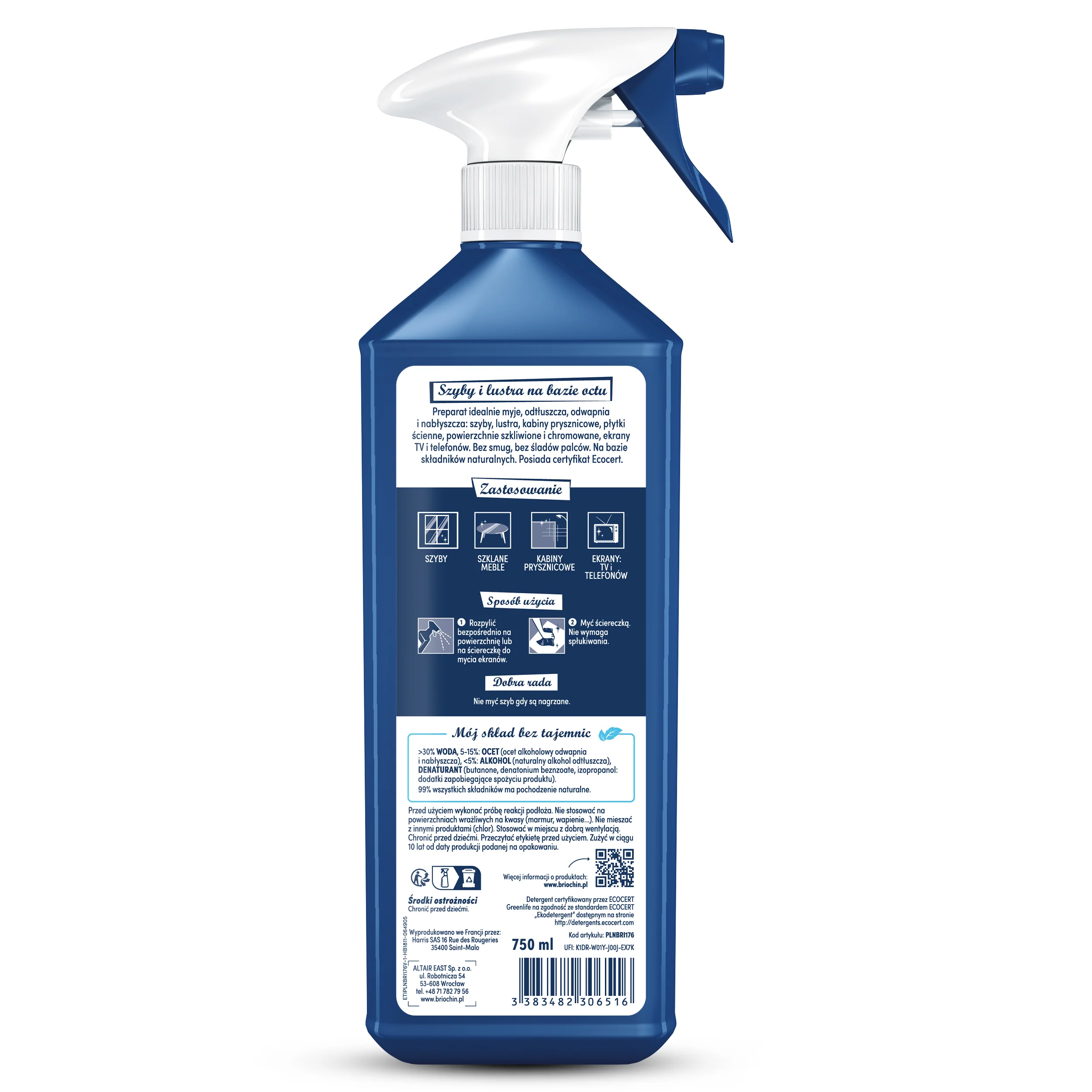 PŁYN DO MYCIA SZYB I LUSTER 750 ML BRIOCHIN - Image 2