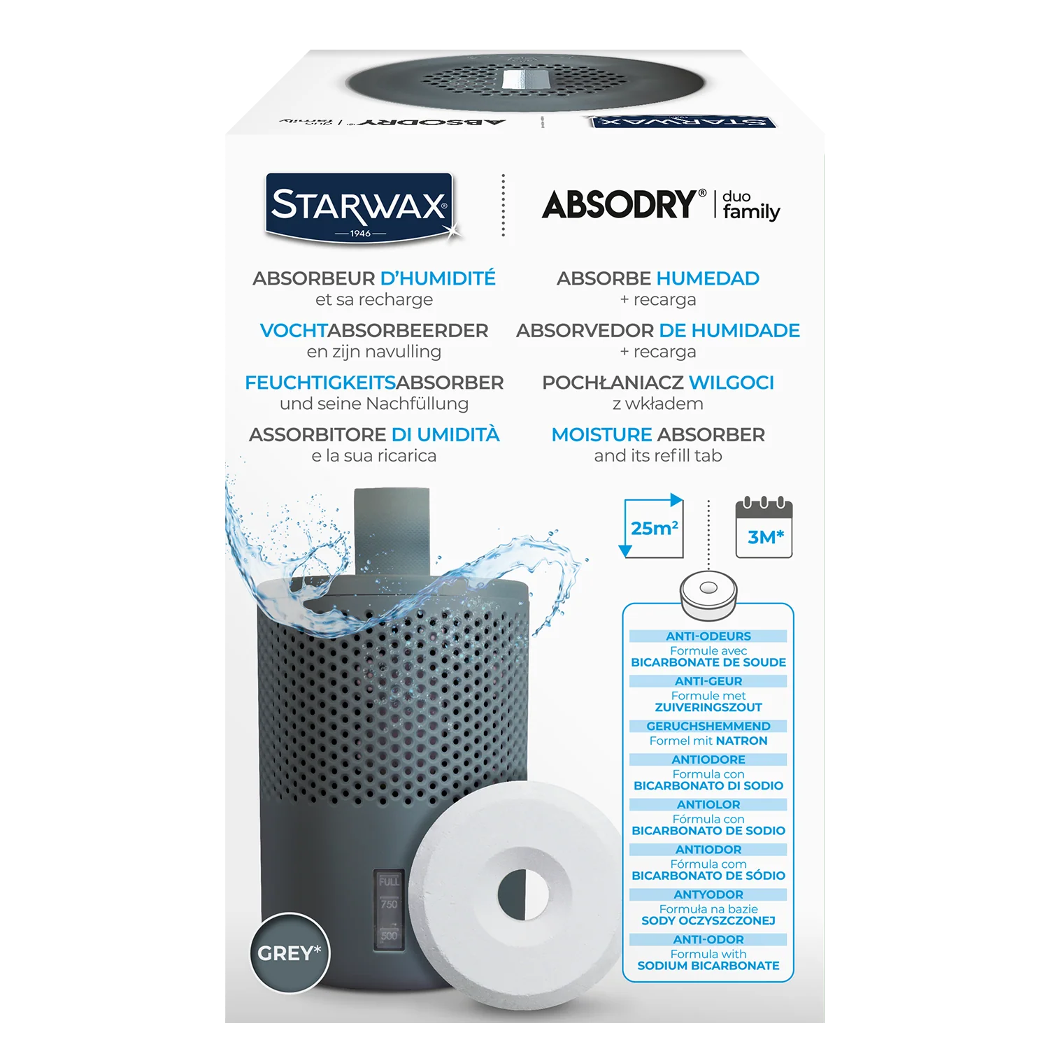 Pochłaniacz wilgoci z wkładem Starwax Absodry Duo Family Szary - Image 3