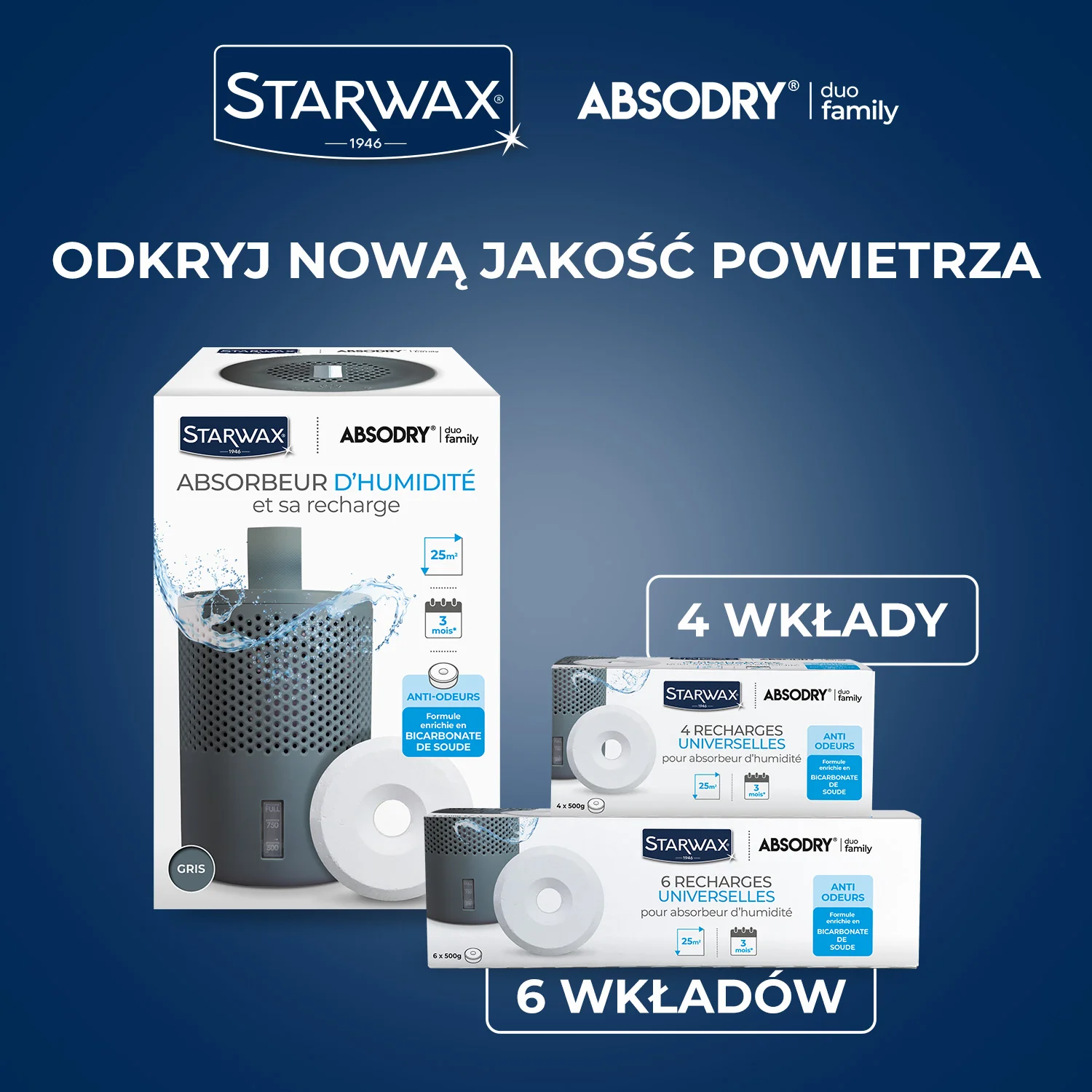 Pochłaniacz wilgoci z wkładem Starwax Absodry Duo Family Szary - Image 5