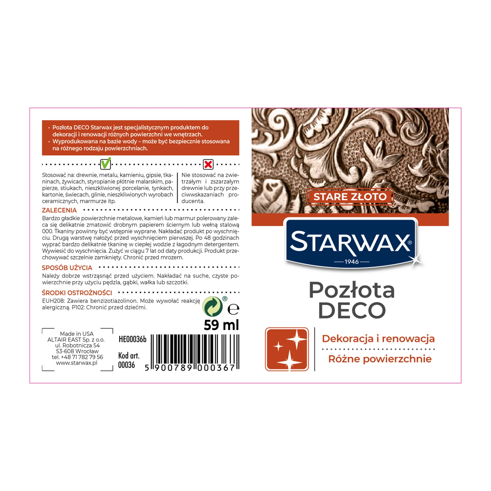 POZŁOTA DECO STARE ZŁOTO 59 ML - Image 3