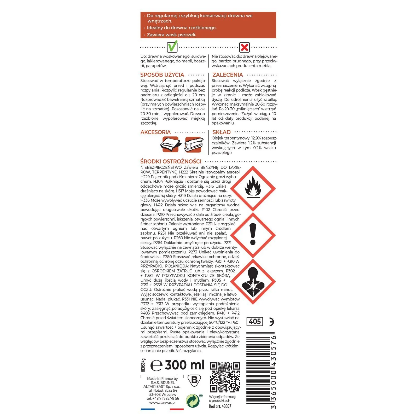WOSK W AEROZOLU DO CIEMNEGO DREWNA 300 ML STARWAX - Image 2